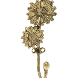 Dubbel Daisy Bloem Wandhaak Goud