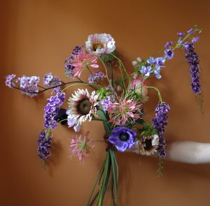 Zijden boeket 'Purple rain'
