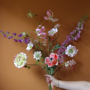 Zijden boeket 'Pastel pink'